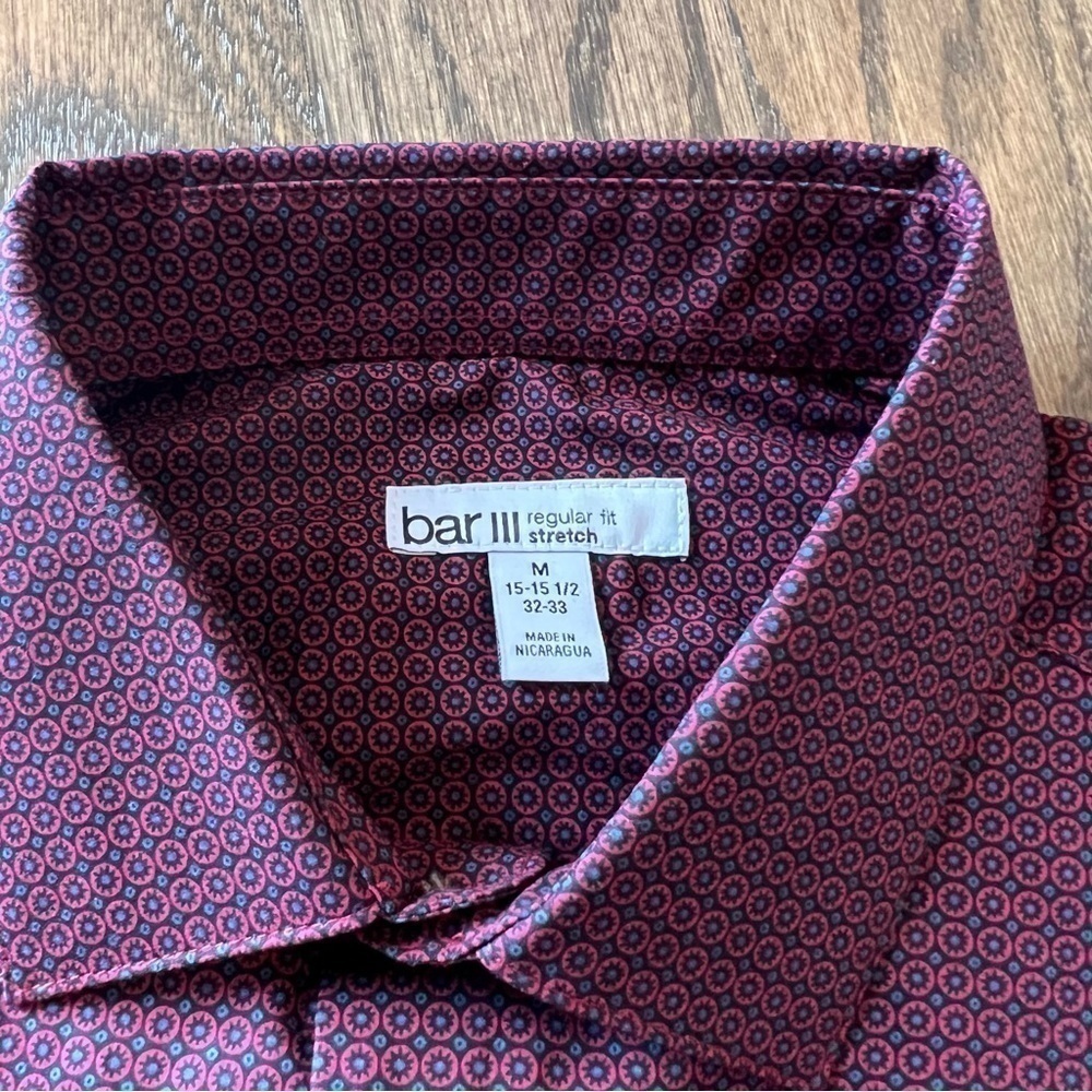 NWT Bar lll regular fit with stretch long sleeve button up dress shirt